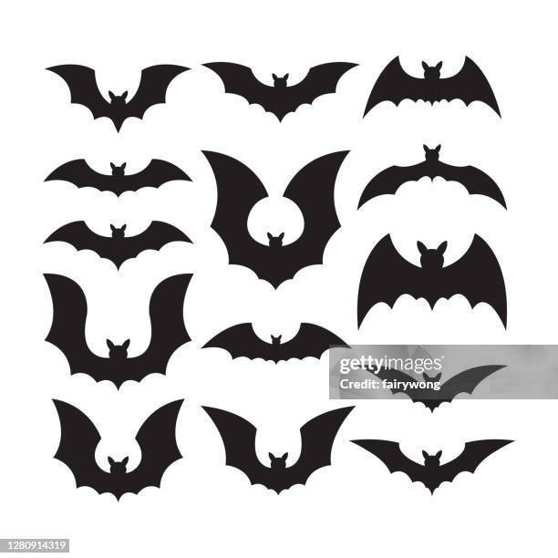 fledermaus-symbole - fledermaus stock-grafiken, -clipart, -cartoons und -symbole