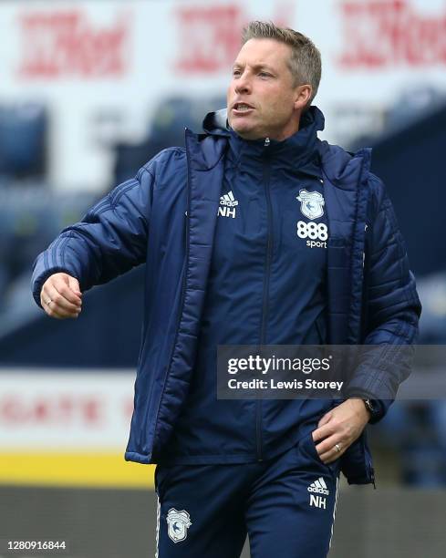 Neil Harris, manager of Cardiff City looks on during the Sky Bet Championship match between Preston North End and Cardiff City at Deepdale on October...