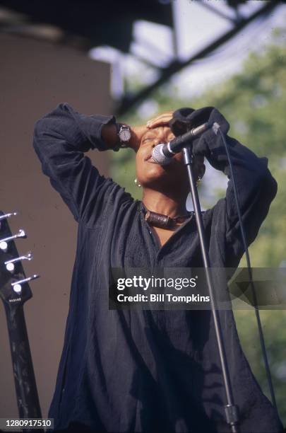 August 30: MANDATORY CREDIT Bill Tompkins/Getty Images Meshell Ndegeocello performing during the Central Park SummerStage Concert series August 30th,...