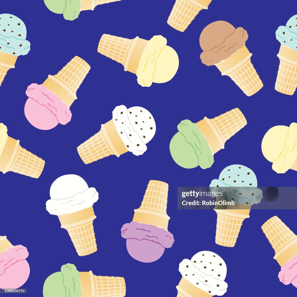 Cones de sorvete coloridos padrão sem emenda