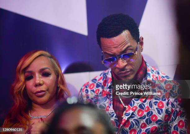 And Tameka 'Tiny' Harris attend "LIBRA" Album release Party at Gold Room on October 16, 2020 in Atlanta, Georgia.