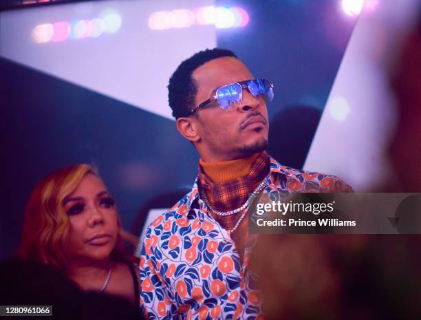 And Tameka 'Tiny' Harris attend "LIBRA" Album release Party at Gold Room on October 16, 2020 in Atlanta, Georgia.