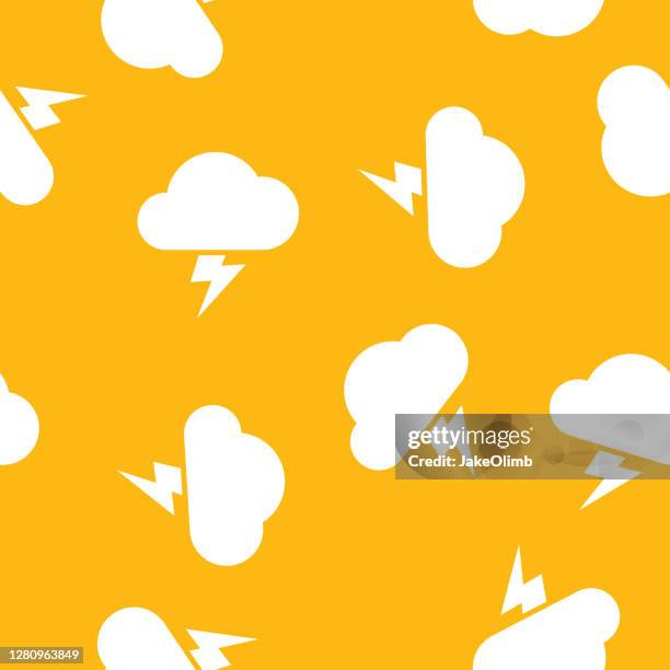 thunderstorm pattern silhouette - storm cloud lightning stock illustrations