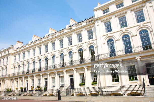 residences off regent's park near portland place, london, united kingdom - regent's park stockfoto's en -beelden