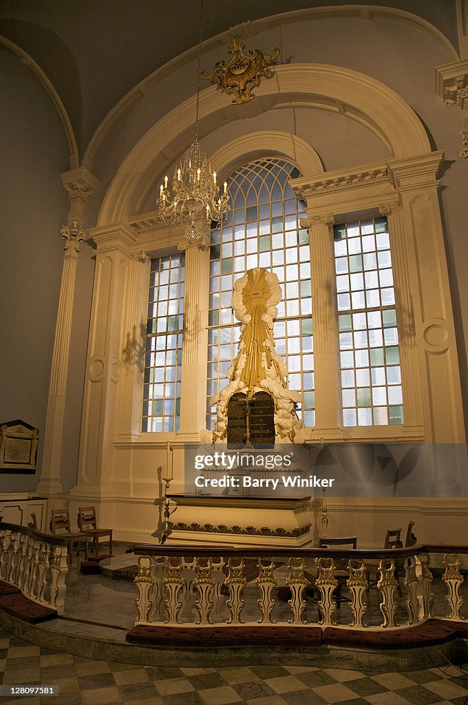 Interior of St. Paul's Chapel, New York City, Broadway and Fulton Street