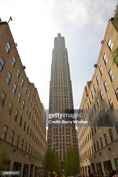 rockefeller center, new york - rockefeller center stockfoto's en -beelden