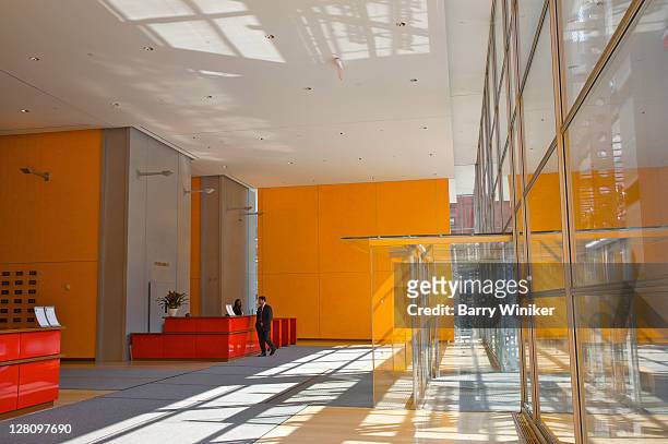interior, new york times building, new york - new york times building stock pictures, royalty-free photos & images