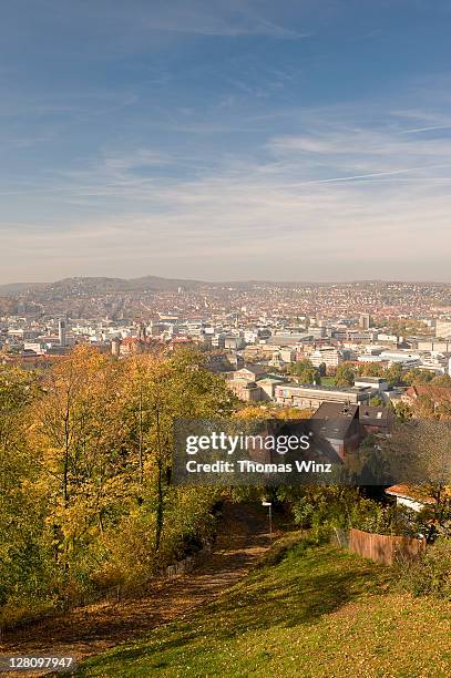 homes and cityscape, stuttgart, baden wuerttemberg, germany - stuttgart panorama stock pictures, royalty-free photos & images