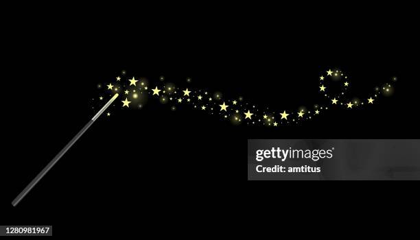 magic wand gold dust - paranormal stock illustrations