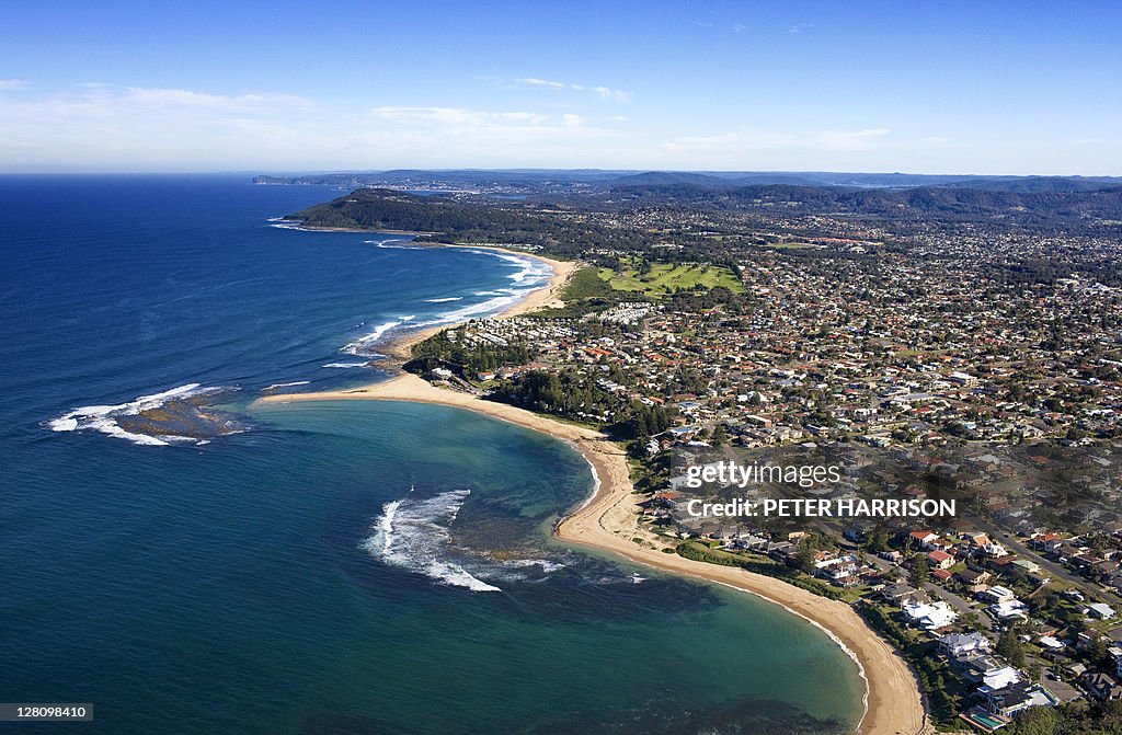 Aerial view of Toowoon Bay, Central Coast, NSW, Australia