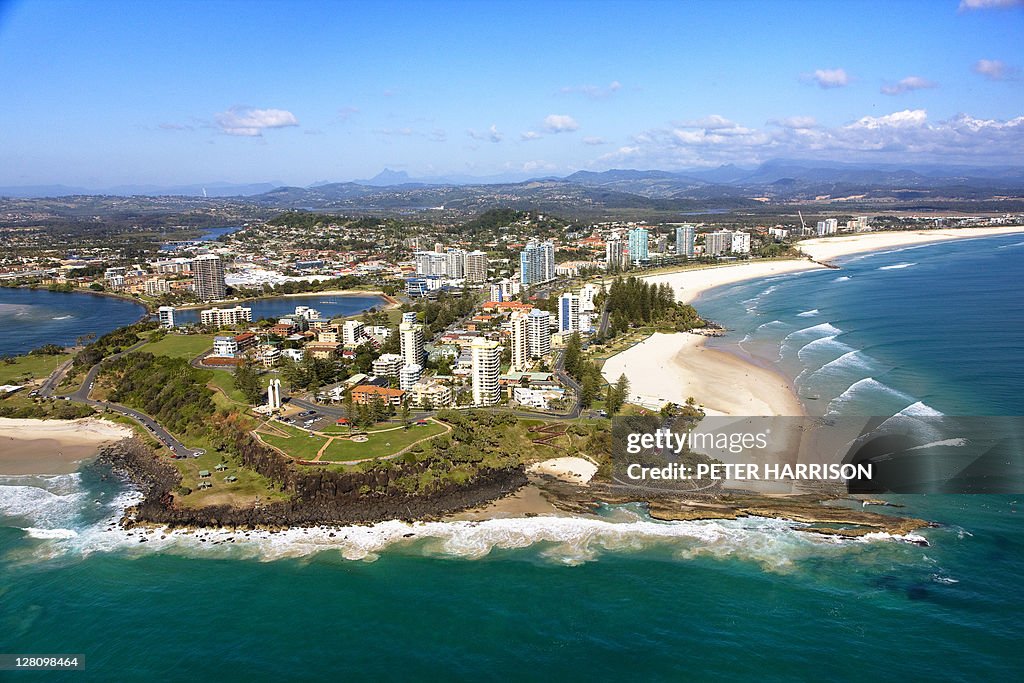 Aerial view of Coolagatta, Gold Coast, QLD, Australia