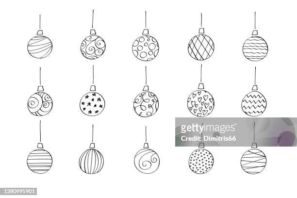 weihnachtskugel-sammlung - spielball stock-grafiken, -clipart, -cartoons und -symbole