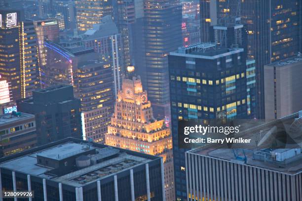 top of art deco paramount building at times square, new york, ny - new york times building stock pictures, royalty-free photos & images