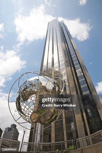 globe at trump international hotel and tower, columbus circle, upper west side, new york, ny - columbus circle stock pictures, royalty-free photos & images