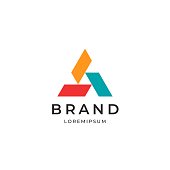 Three elements triangle symbol. Abstract business  logotype.