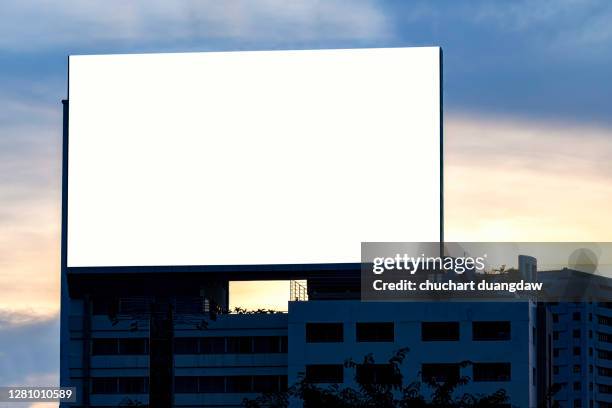 billboards, advertising banner media display - insegna commerciale foto e immagini stock