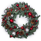Christmas fir wreath isolated