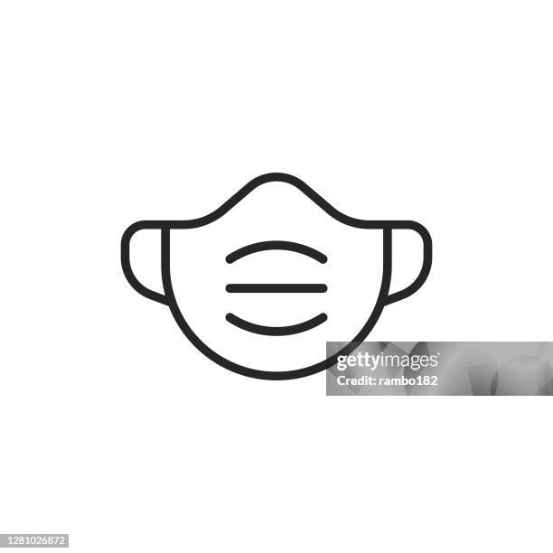 protective face mask, illness prevention equipment line icon. editable stroke. pixel perfect. for mobile and web. - helmet visor stock illustrations