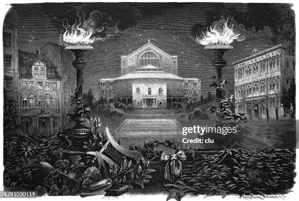 illustrations, cliparts, dessins animés et icônes de théâtre richard wagner à bayreuth - opéra établissement de loisirs et divertissements