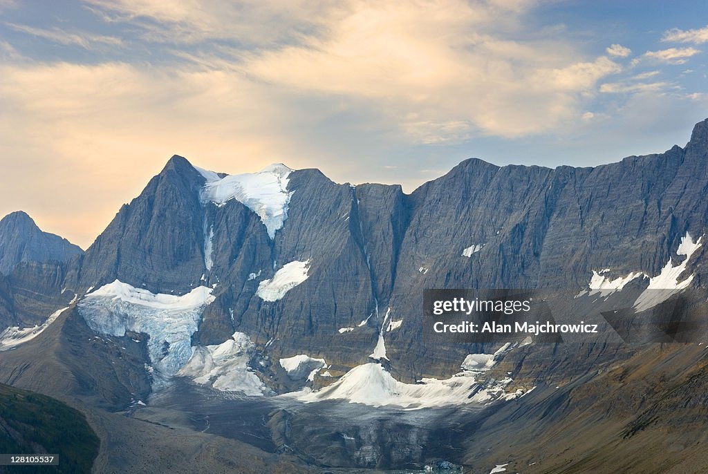 Tumbling Glacier (left) and the Rockwall from Rockwall Pass, Kootenay National Park, British Columbia, Canada