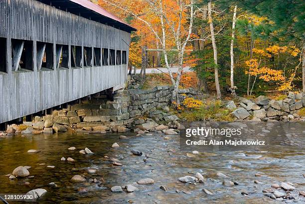 albany covered bridge. white mountains. new hampshire. usa - deer river new hampshire stock pictures, royalty-free photos & images