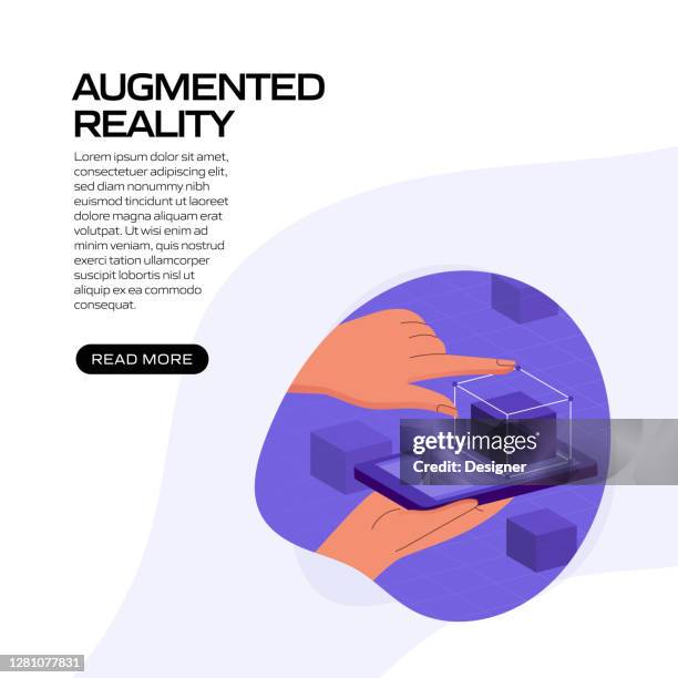 augmented reality concept vector illustration for website banner, advertisement and marketing material, online advertising, business presentation etc. - cad screen stock illustrations