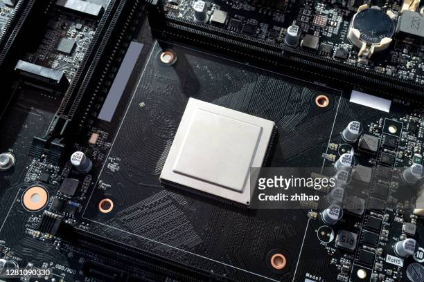 the cpu on a computer motherboard. - cpu stock pictures, royalty-free photos & images