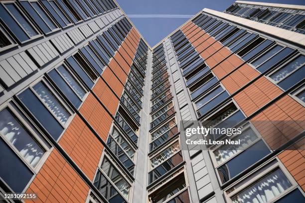 General view of some of the student accommodation blocks within the Paragon Residential development which have been placed on a mandatory evacuation...