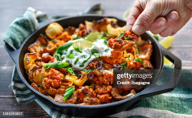 diverse keto dishes - nachos stock pictures, royalty-free photos & images