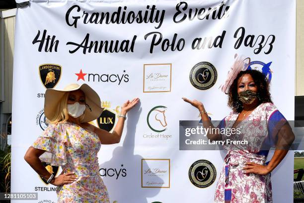 Karen Huger of Housewives of Potomac and Susan Smallwood,, producer of Grandiosity Events Cigars&Guitars Charity Polo&Jazz charity event appear at...