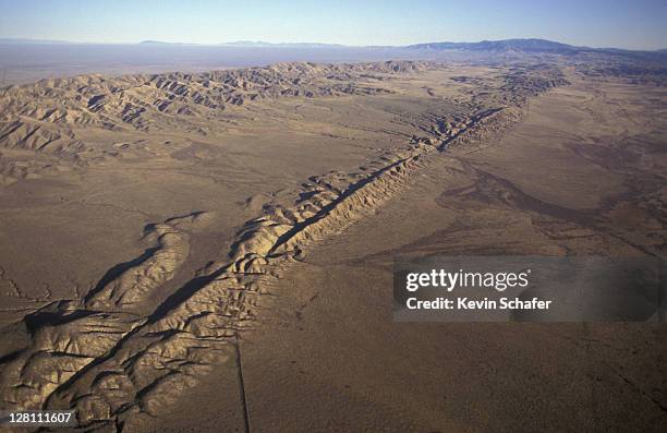 san andreas fault. south california. - fault geology stock pictures, royalty-free photos & images