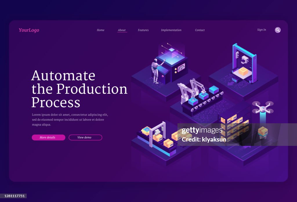 Automation Process Screen Technologies For Automate Production Process High-Res Vector Graphic ...