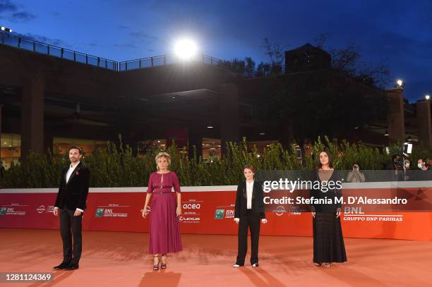 Director Nicolangelo Gelormini, Valeria Golino, Cristina Magnotti and Pina Turco attend the red carpet of the movie "Fortuna" during the 15th Rome...