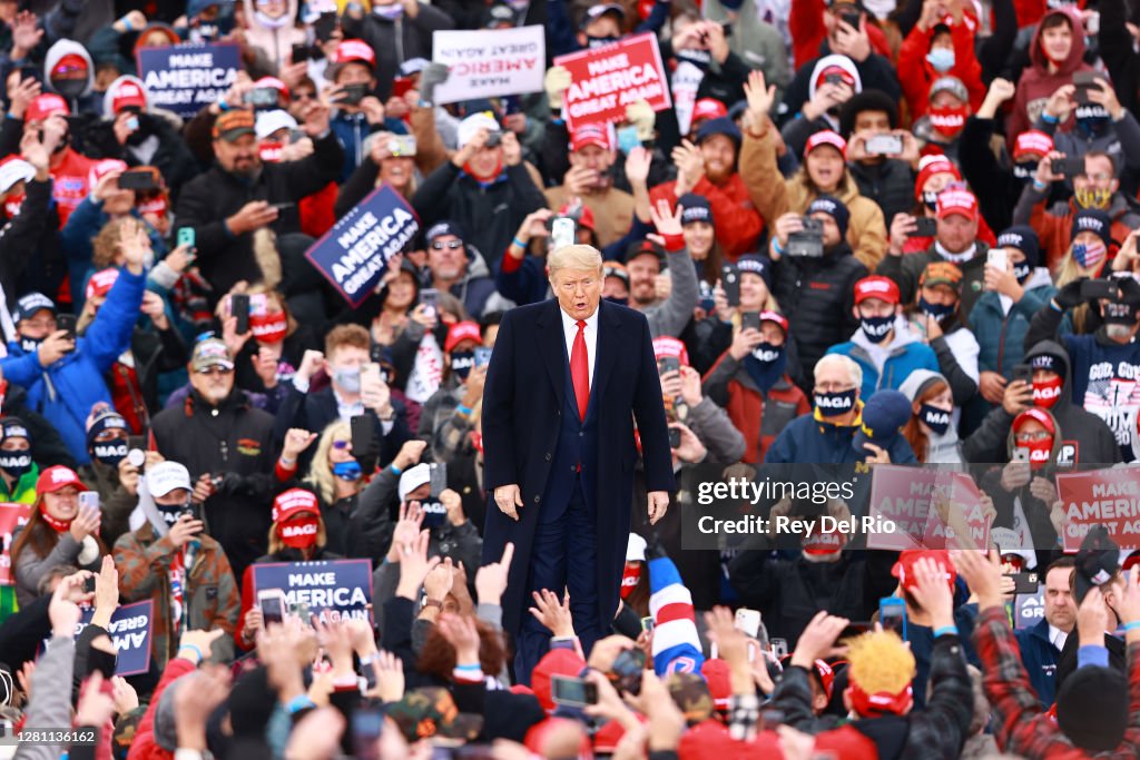 President Trump Holds Campaign Rally In Muskegon, Michigan