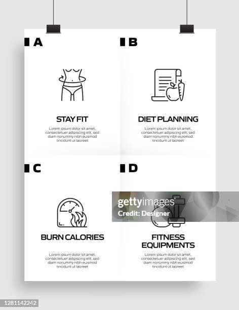 fitness and workout related process infographic template. process timeline chart. workflow layout with linear icons - stability ball class stock illustrations