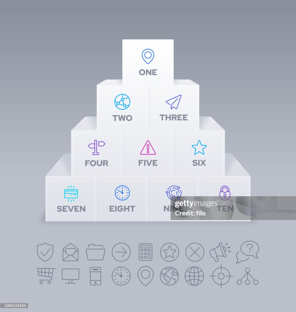 Stack Of Blocks Infographic Design High-Res Vector Graphic - Getty Images