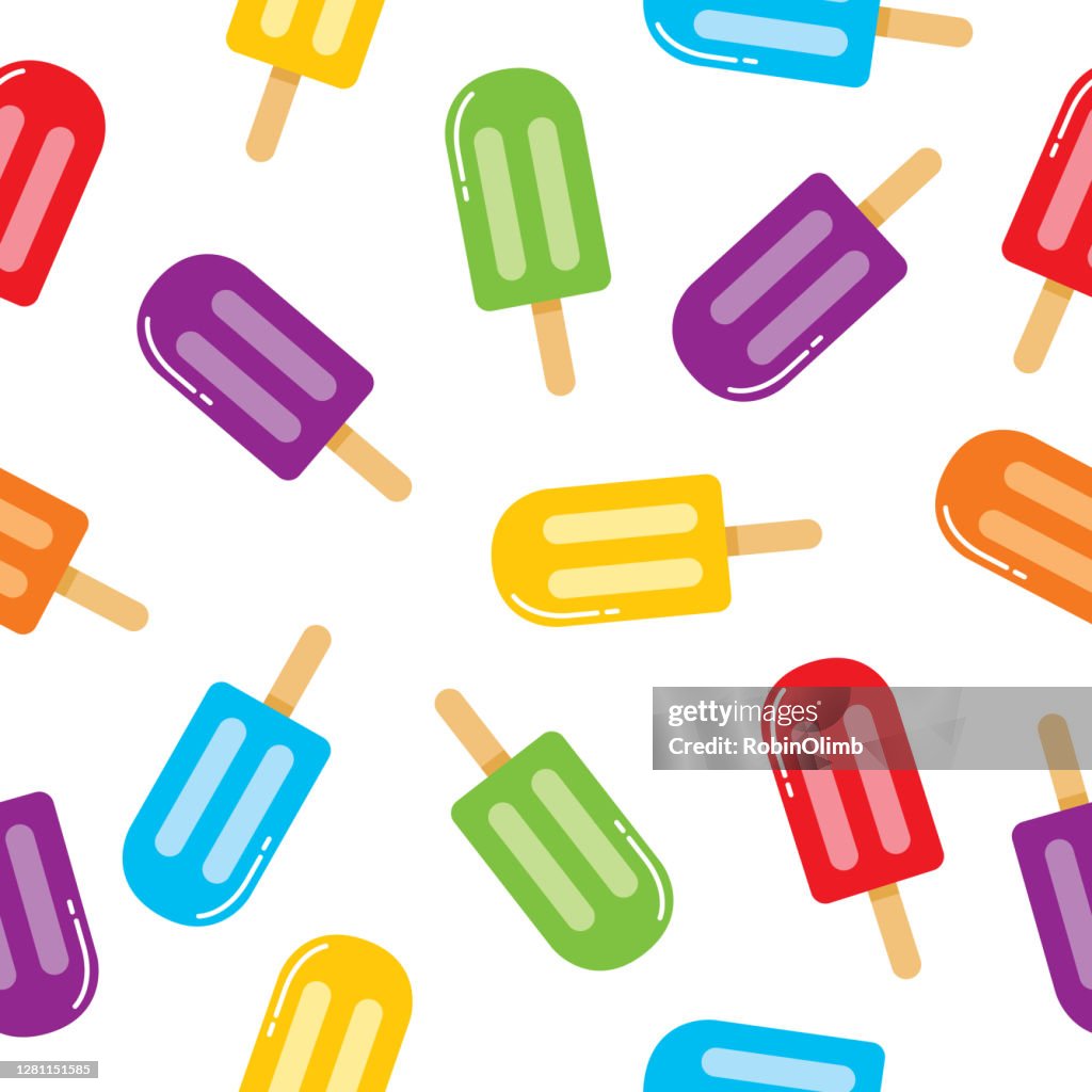 Colorful Popsicles Seamless Pattern