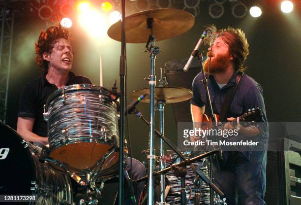 Patrick Carney and Dan Auerbach of The Black Keys perform during Bonnaroo 2007 on June 15, 2007 in Manchester, Tennessee.