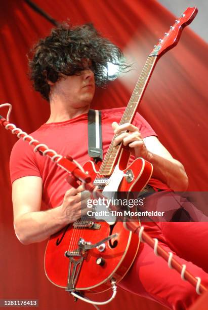 Jack White of the White Stripes performs during Bonnaroo 2007 on June 17, 2007 in Manchester, Tennessee.