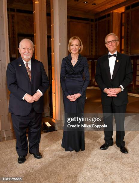 Vartan Gregorian, Judy Woodruff, and David Ignatius attend the Aurora Humanitarian Initiative 5th Anniversary, LIVE from New York Public Library on...