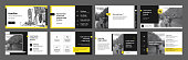 Yellow presentation templates elements on a white background. Vector infographics.