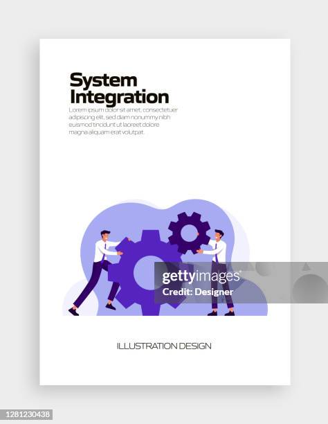 system integration concept vector illustration for website banner, advertisement and marketing material, online advertising, business presentation etc. - product engineering services stock illustrations