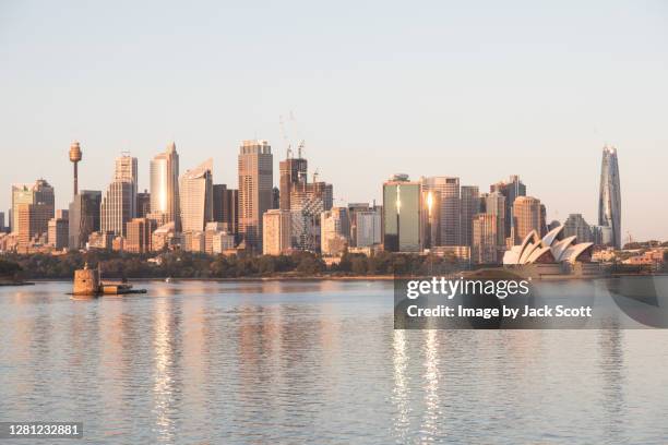 sunrise over sydney cbd - sydney opera house stock pictures, royalty-free photos & images