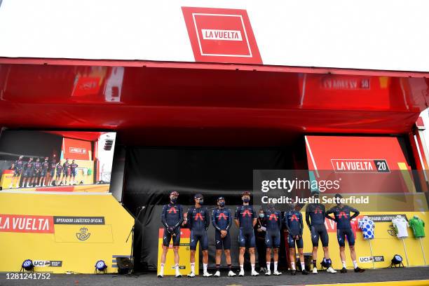 Start / Christopher Froome of The United Kingdom, Richard Carapaz of Ecuador, Andrey Amador Bikkazakova of Costa Rica, Michal Golas of Poland,...