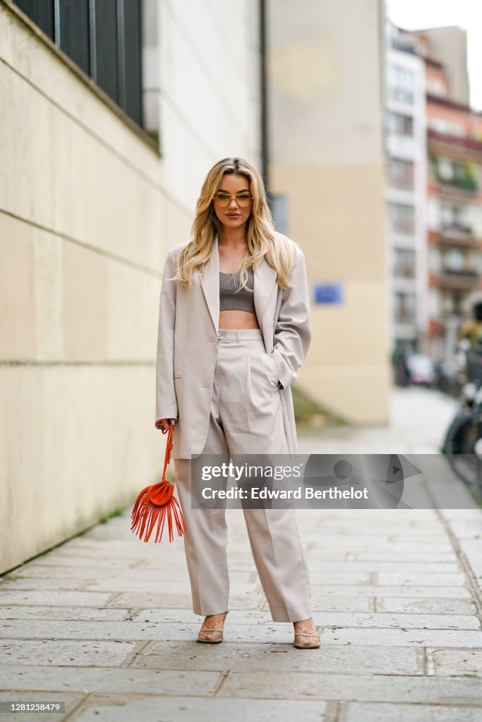 Street Style At Paris Fashion Week - Womenswear Spring Summer 2021 : Day Three