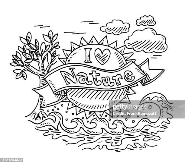 I Love Nature Label Drawing High-Res Vector Graphic - Getty Images