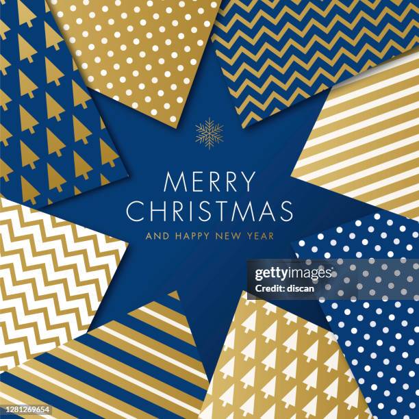 stockillustraties, clipart, cartoons en iconen met wenskaart met geometrische kerstboom - uitnodiging. - wrapping paper