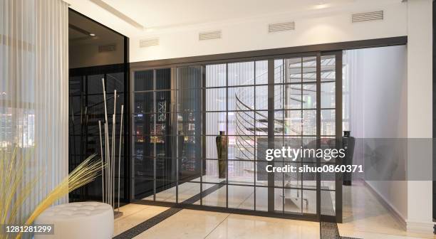 home  interior luxury - glass door stock pictures, royalty-free photos & images
