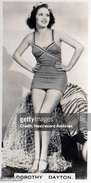 Collectible Carreras tobacco card, Glamour Girls of Stage and Screen series, published in 1939, depicting glamorous Hollywood cinema stars, here...