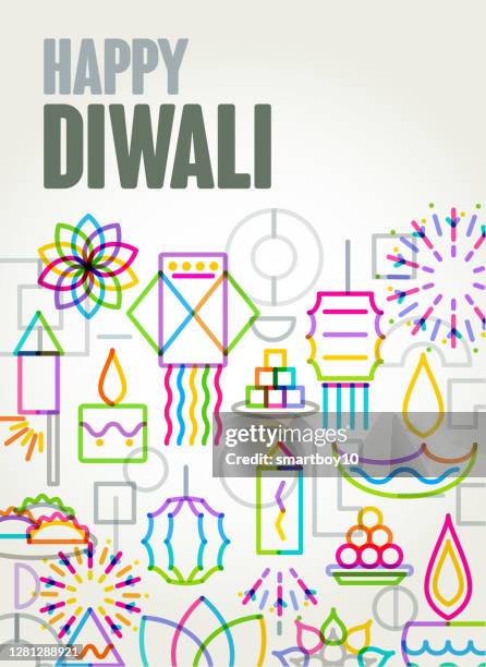 diwali greeting - hindu pattern vector stock illustrations